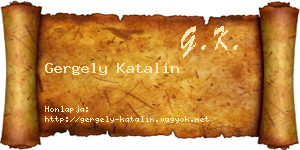 Gergely Katalin névjegykártya